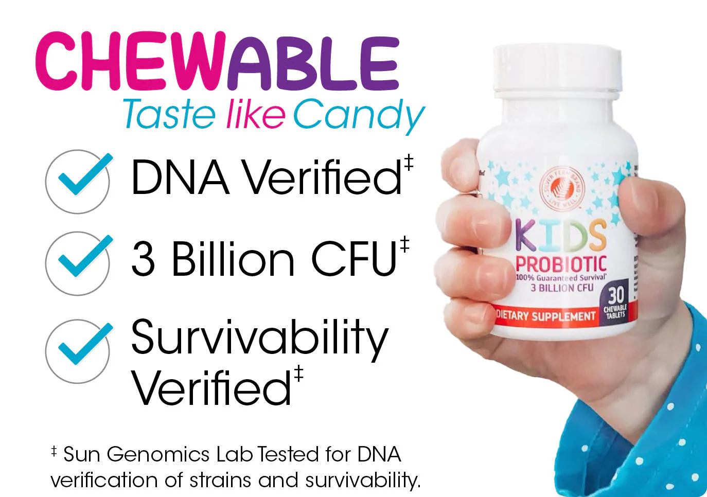 Kids Probiotic Supplement - 30 Chewable Tablets - Image 5