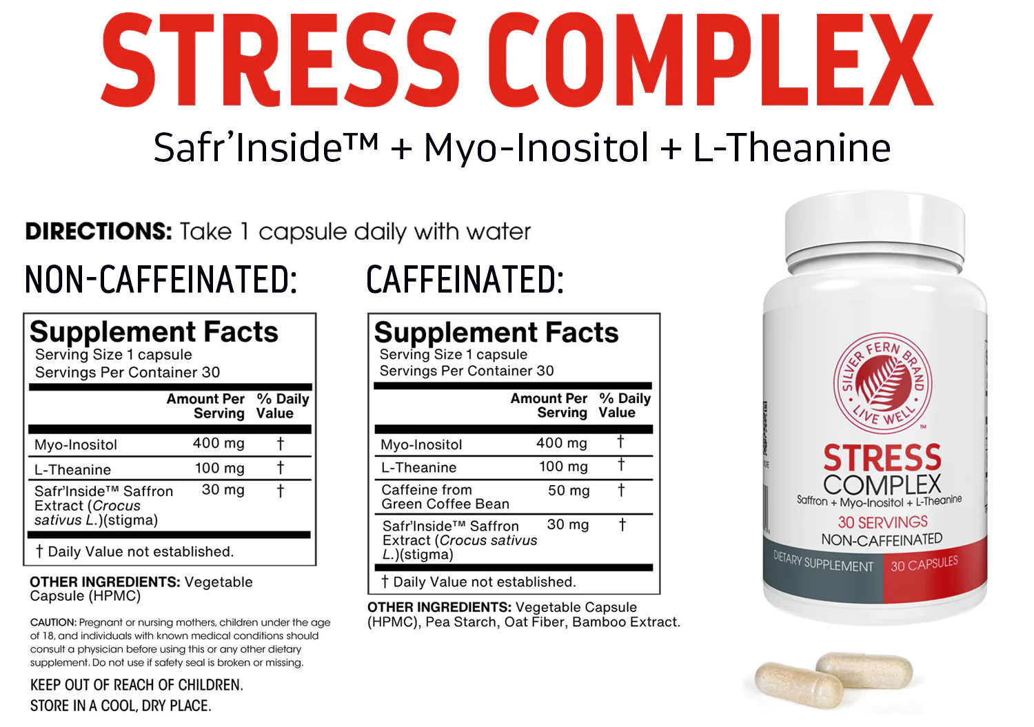 Stress Complex - Sleep, Worry, and More! - Non Caffeinated & Caffeinated Supplement Options - Image 3